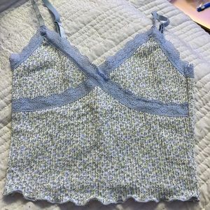 H&M floral tank crop
